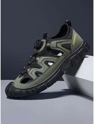 LightInthebox Men's Black and Gray Outdoor Sandals, Durable Straps with Rubber Sole, Sporty and Comfortable Footwear for Men, Ideal for Beach Vacation and Adventure