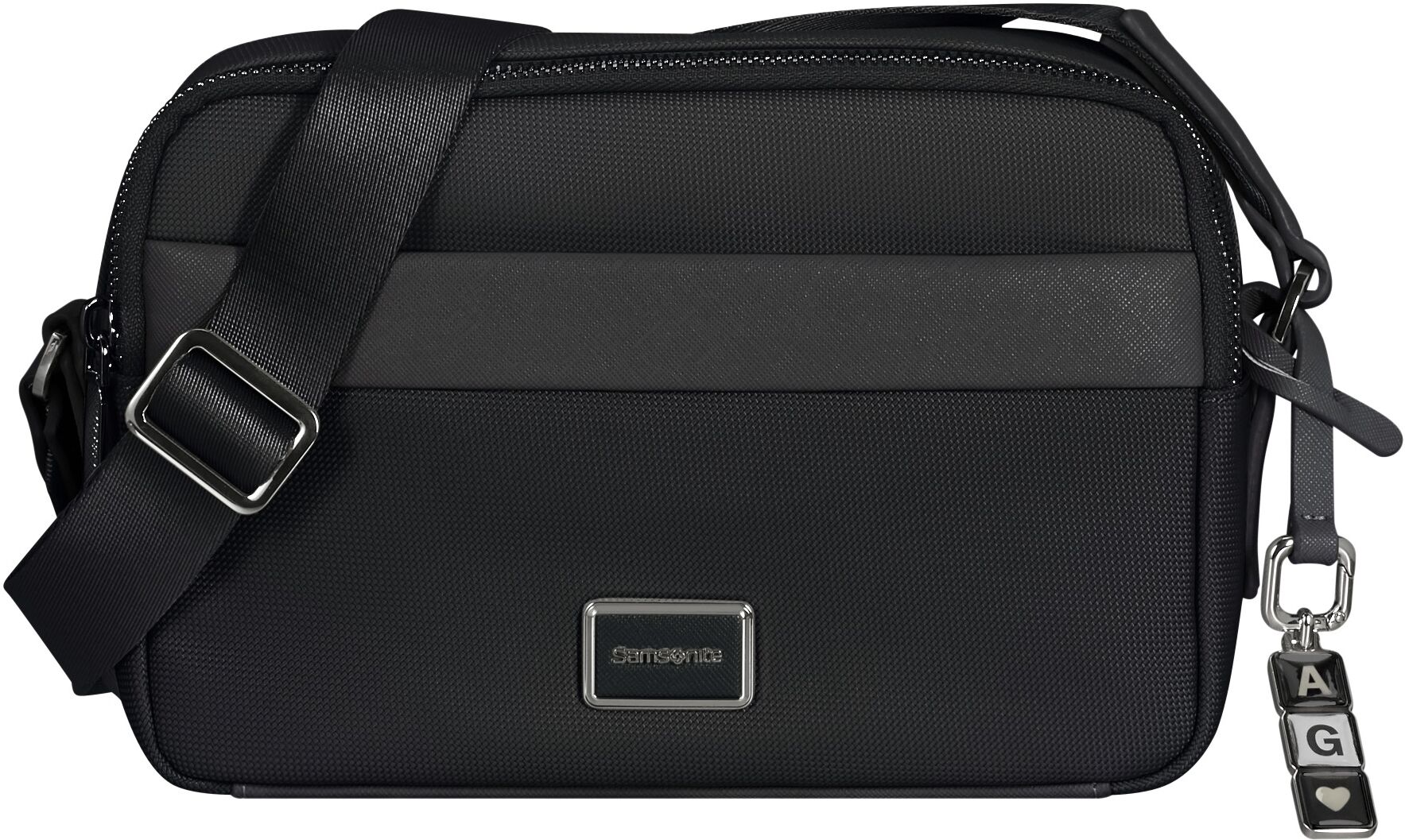 Schultertasche SAMSONITE "IMAGE BIZ", Damen, Gr. B/H/T: 8cm x 15,5cm x 23cm, schwarz, Nylon, Polyurethan, Taschen Schultertasche schwarz B/H/T: 8cm x 15,5cm x 23cm