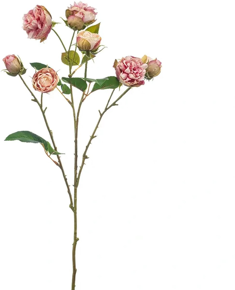 Kunstbloem Rose Mini Roze - 65 cm