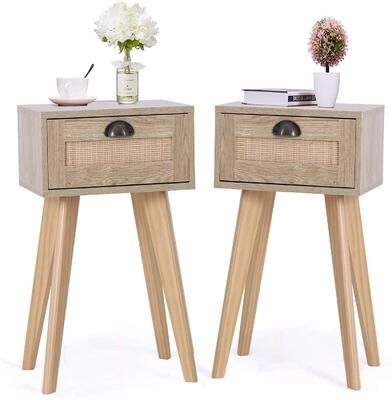 No Rattan Nightstands Set of 2