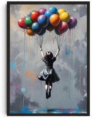 Inspire Essentials Banksy Graffiti Wall Art Street Art Canvas Poster Modern Urban Decor 7 40x60cm