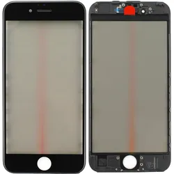 Display-Frontglas, kaltgepresst, mit Rahmen, OCA ohne Polarisator für iPhone 6S, schwarz