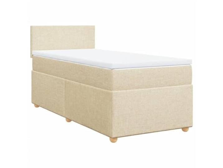 Makastle Boxspringbett mit Matratze Creme 100x200 cm Taschenfederkernmatratze