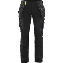 Damen Stretch Handwerkerhose "7192" - C32 - schwarz/gelb