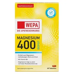 WEPA Magnesium 400 DEPOT+B6 Tabletten 60 St