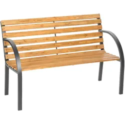 tectake Gartenbank Michaela 2-Sitzer wetterfest wetterfeste chinesische Tanne Holz 119,5x62x83cm braun