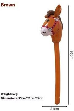 Uplift Treasures Inflatable Horse Head Stick Toy Halloween Party Prop a4
