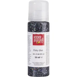 6x Knorr Prandell, Künstlerfarbe + Bastelfarbe, Glitzerfarbe Flaky Glue 50ml grau (50 ml)