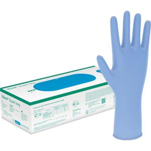 B.Braun Einmalhandschuhe Vasco Guard long, blau, 100 Stück, Nitril, chemikalienbeständig, lebensmittelecht, Größe M