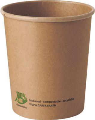 Suppenbecher Papstar pure, 940 ml, Ø 115 x 130 mm, 25 Stk., Frischfaser-Karton, braun