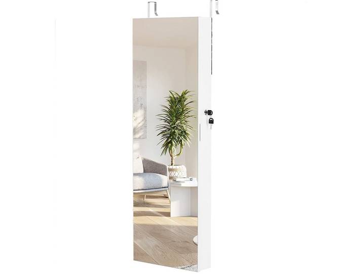 SCHMUCKSCHRANK Verspiegelter Weiß