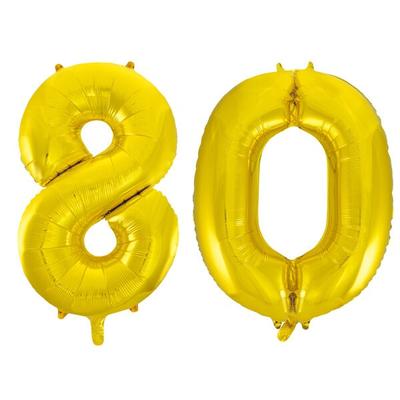 XL Folienballon gold Zahl 80