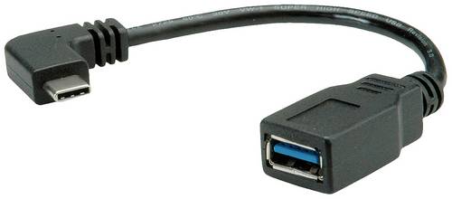 Roline USB-Kabel USB 3.2 Gen1 USB-C Stecker, USB-A Buchse 0.15m Schwarz 11.02.9031