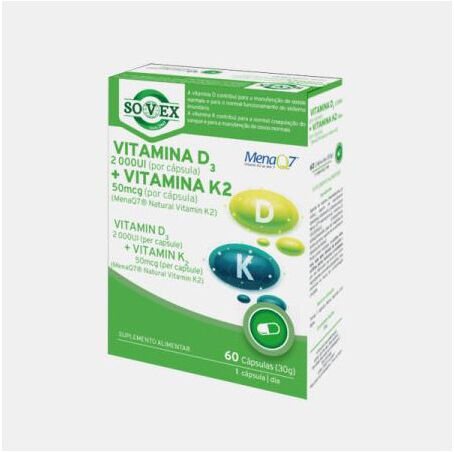 SOVEX® VITAMINA D3 + K2 60 CAPSULAS