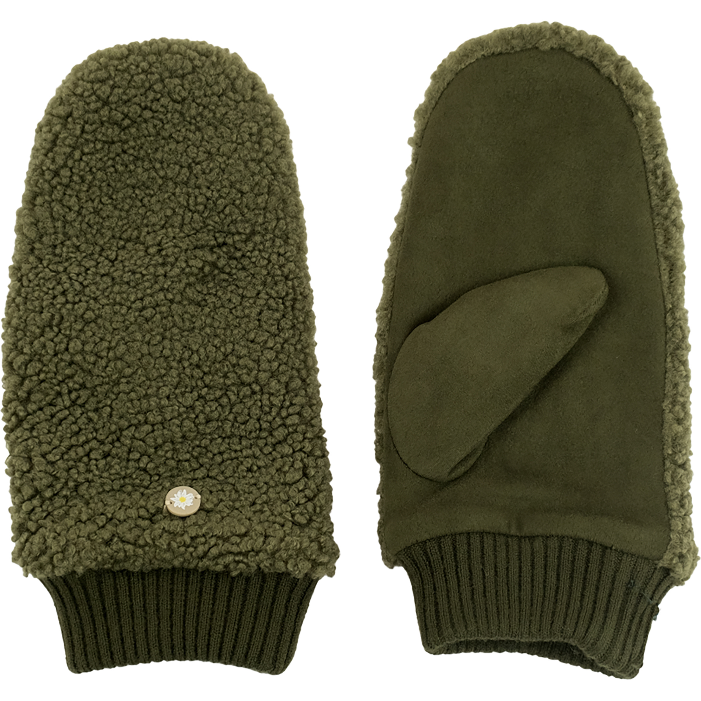 Bavarian Caps Sherpa Edelweiß Damen Fäustlinge oliv Lifestyle Atmungsaktiv