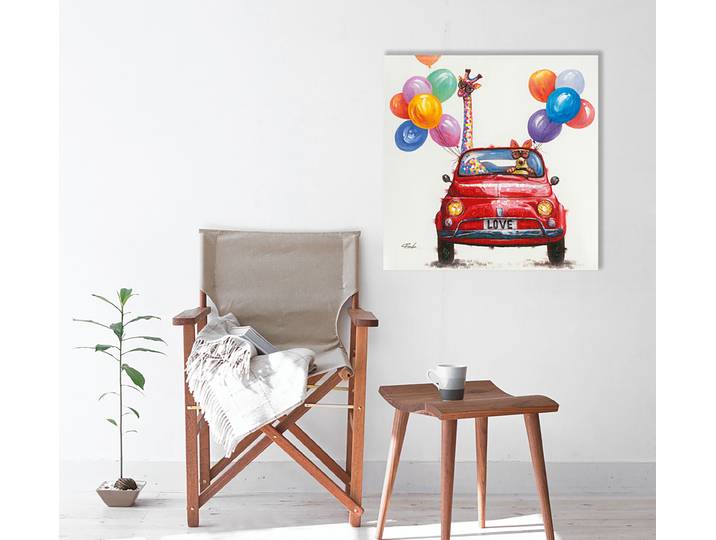 Leinwandbild Tiere im Liebesurlaub Mischgewebe Multicolor 70 x 70 x 3cm