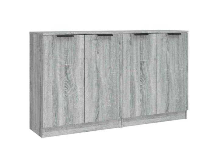 Fisinber 2er Set Sideboard Grau Sonoma 60x30x70 cm Kommode Vielseitiges Beistellschrank Set für Wohnzimmer und Flur, pflegeleichte Oberflächen mit großzügiger Ablagefläche.