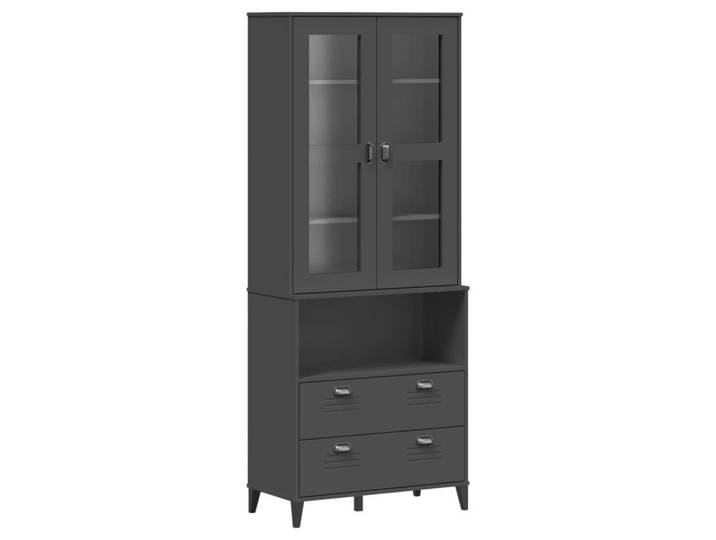 vidaXL Highboard Highboard VIKEN Anthrazit 80x40x200 cm Massivholz Kiefer (1 St)