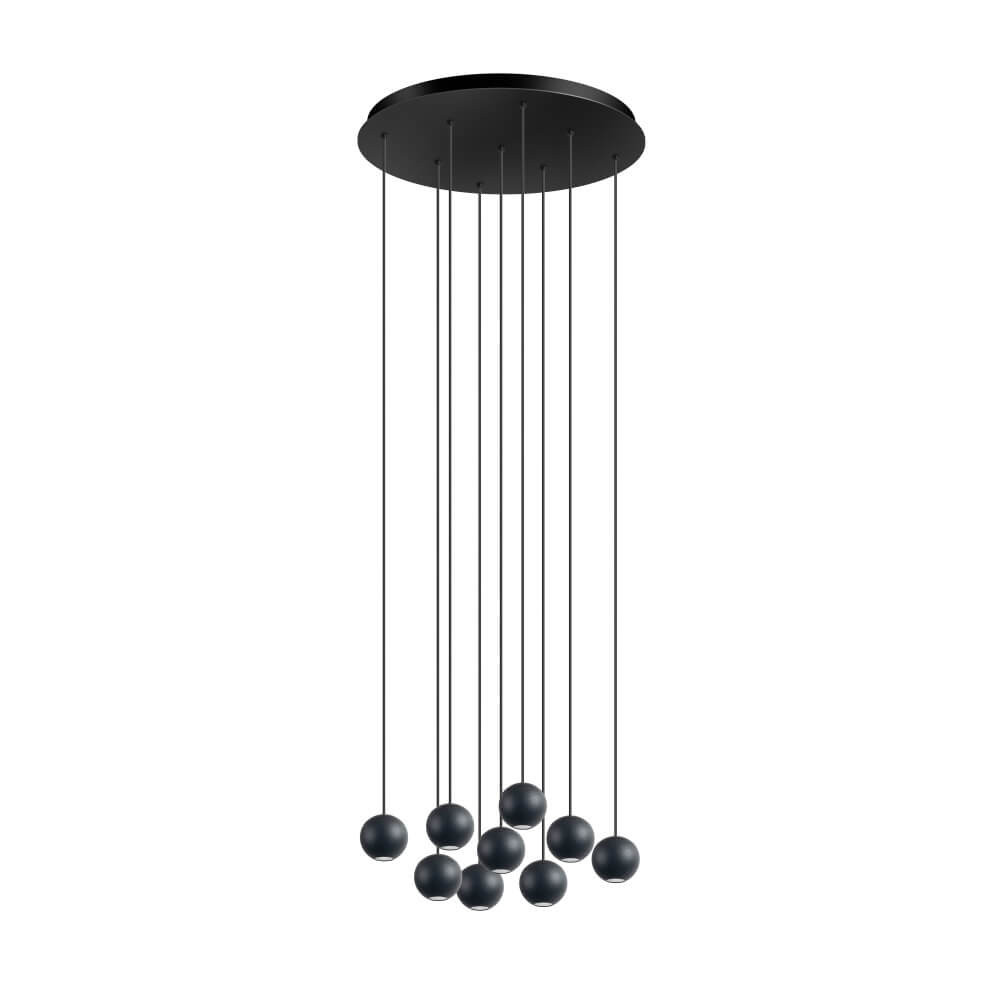 ETH Design hanglamp Grace 9-lichts zwart