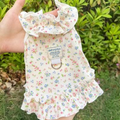 Fusion Finds Breathable Small Dog Dress Princess Halter Skirt For Summer Dogs & Cats yellow xl
