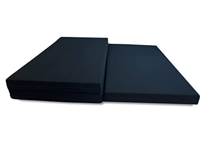 Alanpur Faltmatratze 120x195x8cm mit schwarzen Bezug Kaltschaum Allergiker geeignet