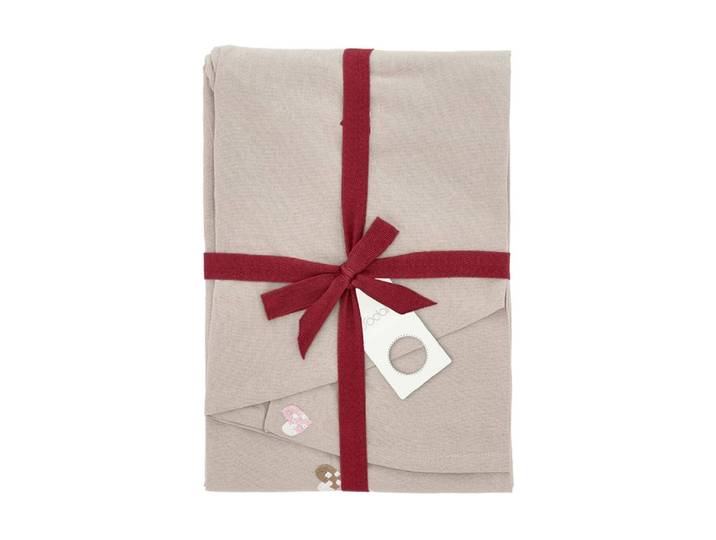 Tischdecke SÖDAHL Christmas Hearts , beige (beige, rosé), B:140cm L:180cm, Baumwolle, Tischdecken, Tischdecke