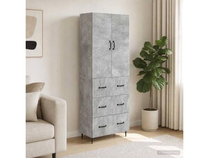 VIHHQGC Schrankset 2 STK. 66 x 34,5 x 90 cm Holzwerkstoff Betongrau Freistehend, verstellbare Einlegeböden, moderne Optik, robustes Material, pflegeleichte Oberfläche