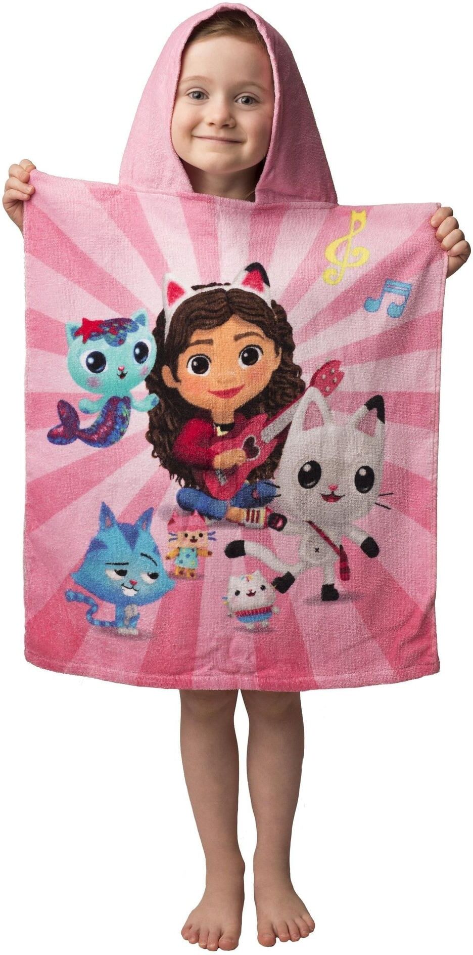 Badetuch "Jerry Fabrics Gabby's Dollhouse", Kinder, Gr. B/L: 50cmx115cm, 1 Stk., rosa, Baumwolle, Handtücher Badetuch rosa B/L: 50cmx115cm, 1 Stk.