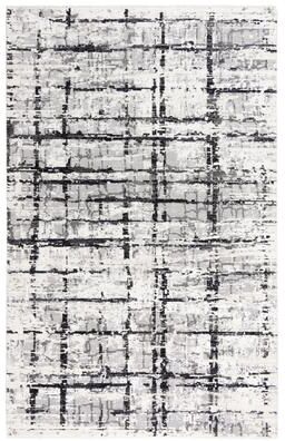Alora Decor Aurora Abstract Grid Designed Wool/Tencel Area Rug
