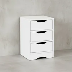 KADIMA DESIGN Nachtkonsole mit 3 Schubladen: Modernes Design, 3 Schubladen, große Ablagefläche, Melaminharzbeschichtung, kratzfest, wasserabweisend.