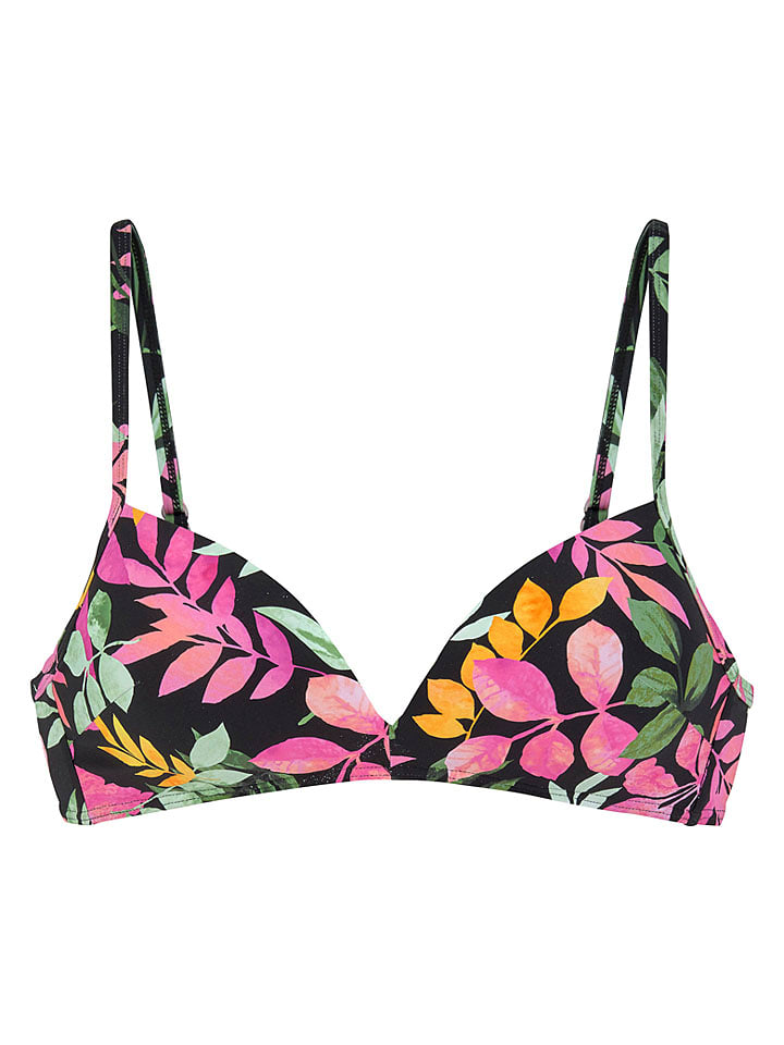 Vivance Bikini-Oberteil in Schwarz/ Grün/ Pink - 38A-Cup