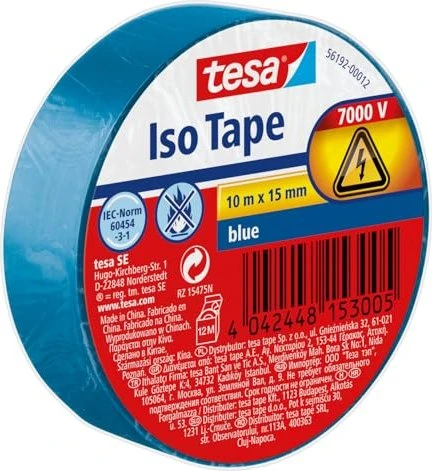 tesa Isolierband ISO TAPE, 15 mm x 10 m, blau