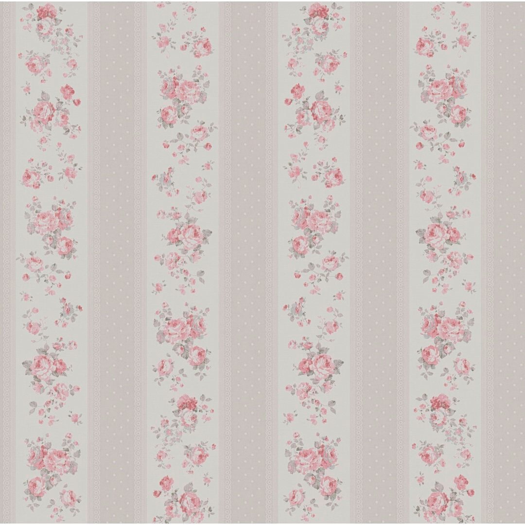 Galerie Home Maison Charme Vintage Rose Stripe Motif 10.05m x 53cm Wallpaper Roll Beige