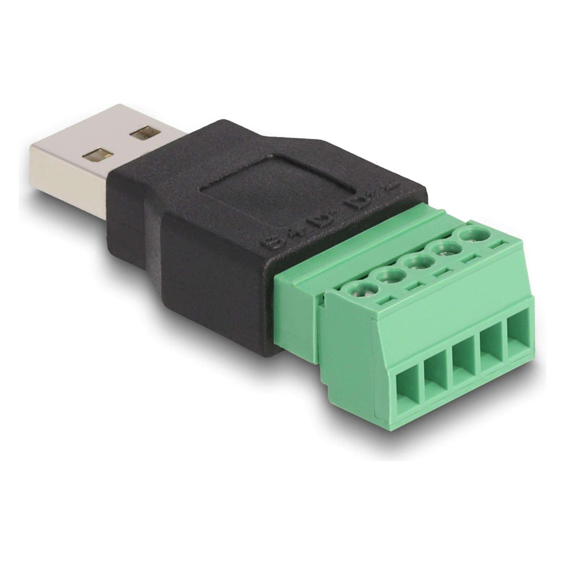 Delock USB 2.0 Adapter USB-A Stecker - Terminalblock (65971)