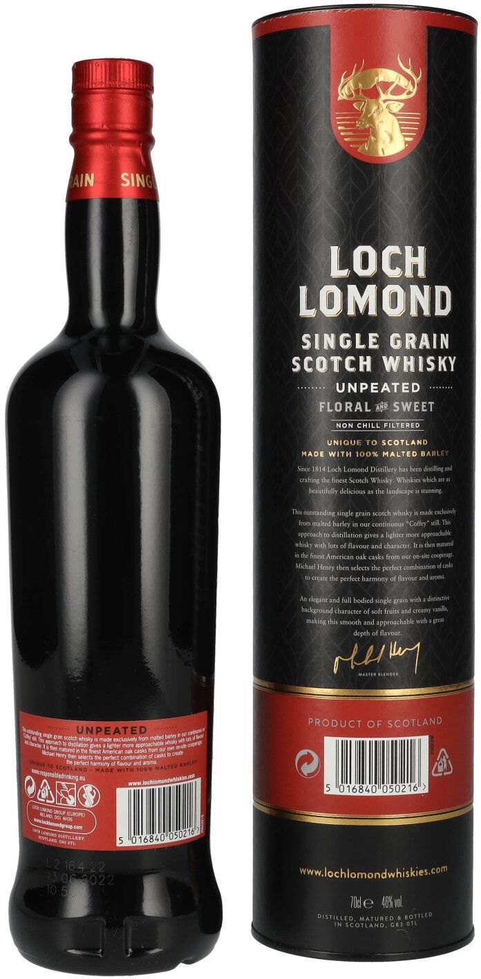 Loch Lomond Whisky Loch Lomond SINGLE GRAIN Coffey Still Unpeated Scotch Whisky 46% Vol. 0,7l in Geschenkbox