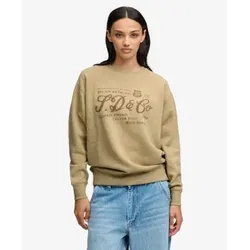 Superdry für Damen. W2012636A Sweatshirt Industry Worker Loose Crew beige (S), Lässig, Baumwolle, Langarm