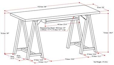 WYNDENHALL Hawkins SOLID WOOD Modern Industrial Writing Office Desk