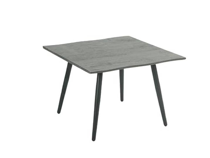 Hela Tische, Couchtisch Zürich, Baumkantenoptik Grau, Rundrohr-Metallfuß, Maß 60x60cm