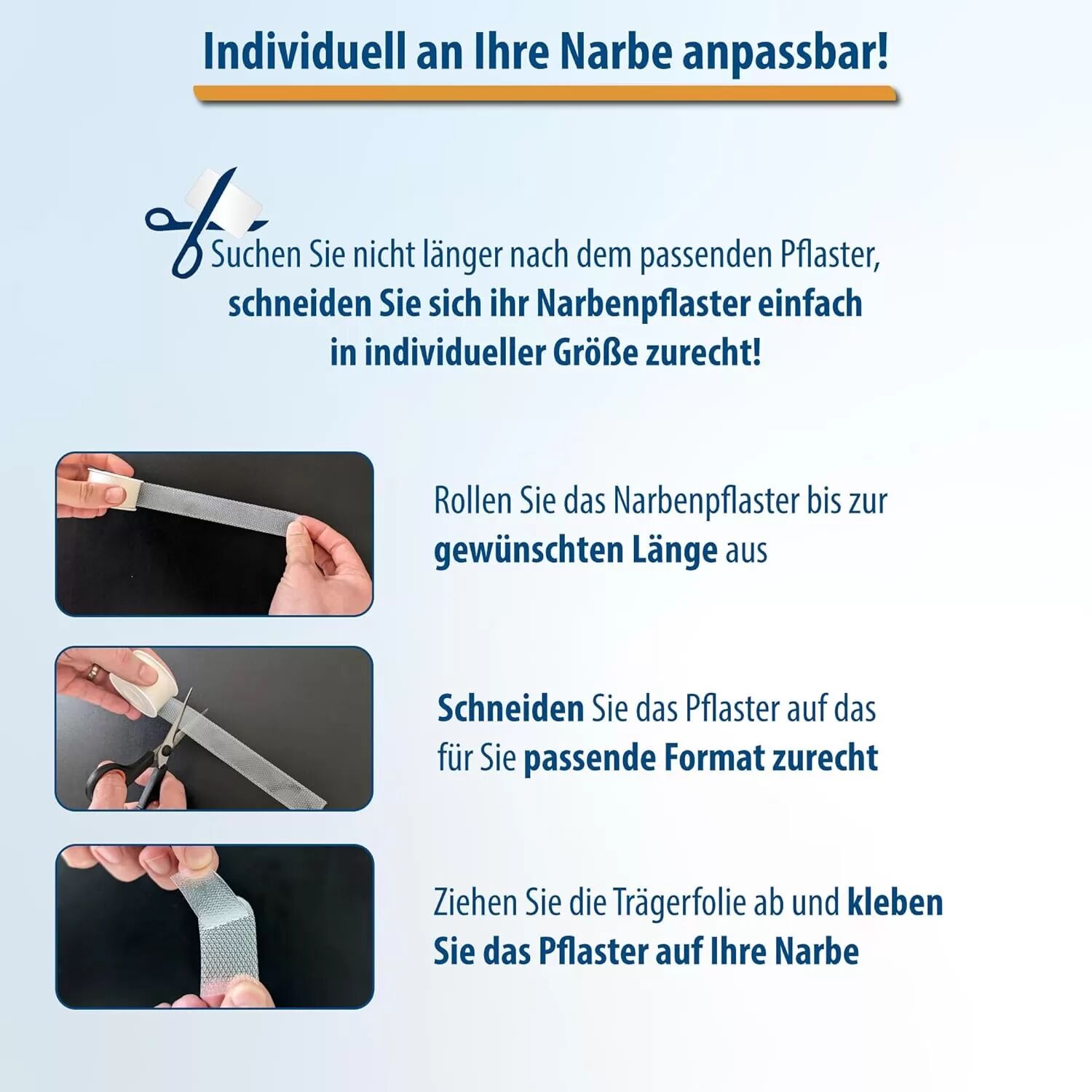 INF Bande Cicatrice - Feuilles de Cicatrice en Silicone 3m Couleur transparente mate