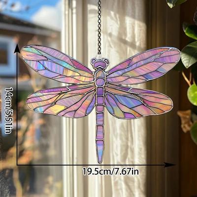 Uplift Treasures Colorful Acrylic Dragonfly Suncatcher Decor pendant Ms10392