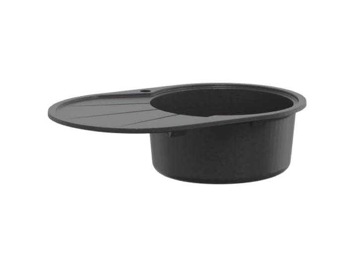 Xhnifbn Küchenspüle Granit 77 x 49 cm Einbauspüle Graphit Robuste Quarzkomposit-Spüle für die Küche, hitzebeständig bis 280 °C, reversibel montierbar samt Siebkorb-Ablauf.