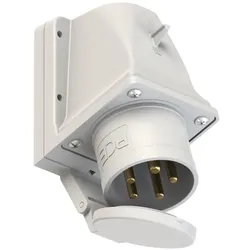 PCE 525-1kd CEE-Wandgerätestecker 32A 5p 1h IP44 mit Deckel 5251kd
