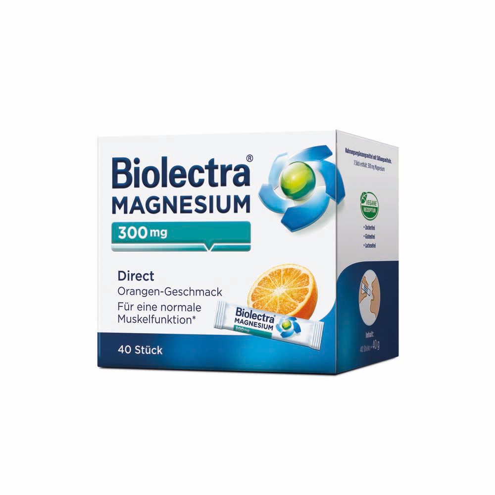 Biolectra Magnesium 300 mg Direct Orange Sticks 40 St Pellets