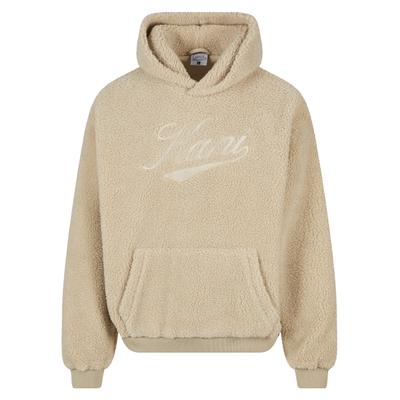 Kapuzensweatshirt KARL KANI "Karl Kani Cursive Varsity Teddy Os Hoodie", Herren, Gr. XS, vanilla, 100% Polyester, Rundhals, Sweatshirts