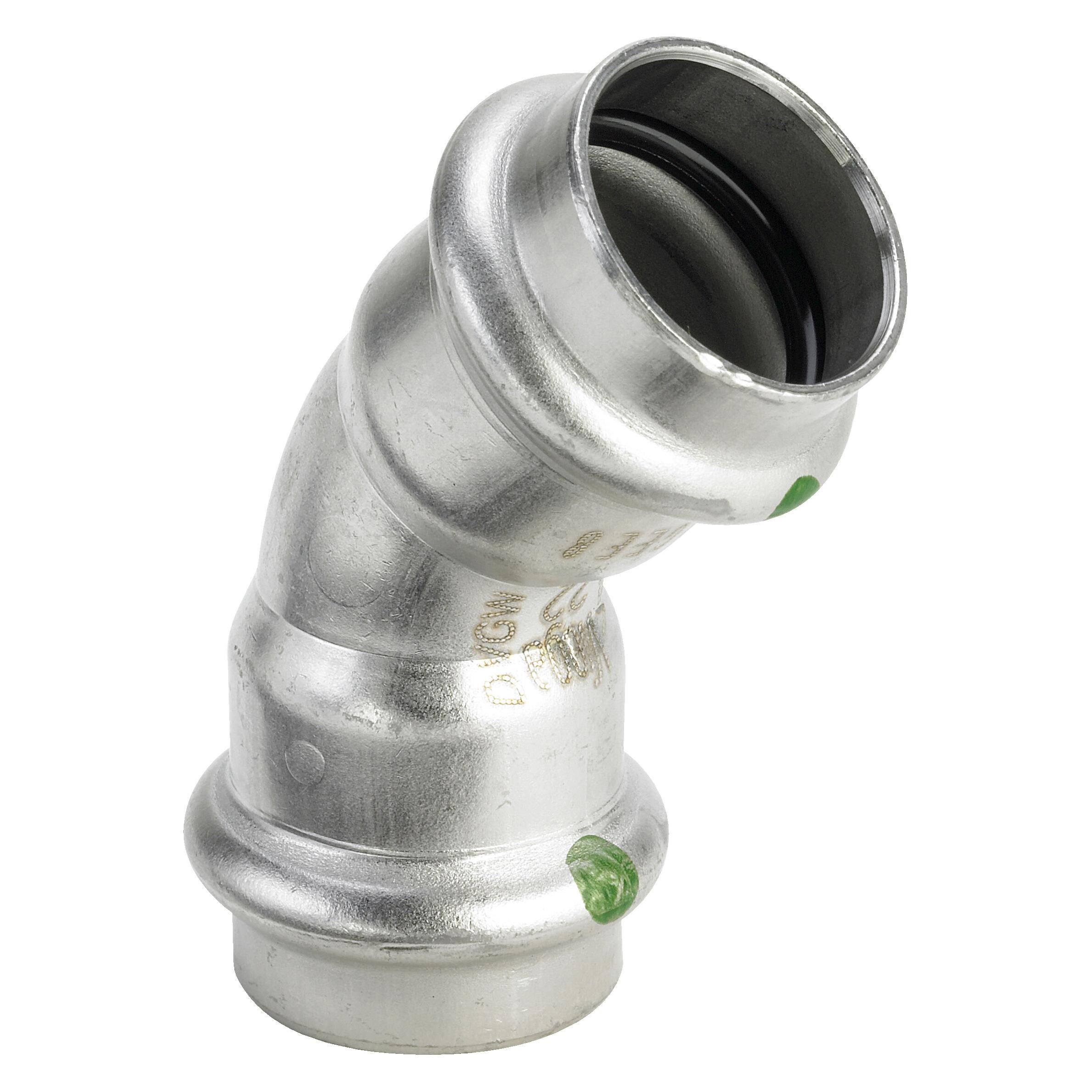 Viega Sanpress gebogene 2326 - 45 ° 2326 Durchmesser 22 mm Edelstahl (Pressverbindung) (435790)
