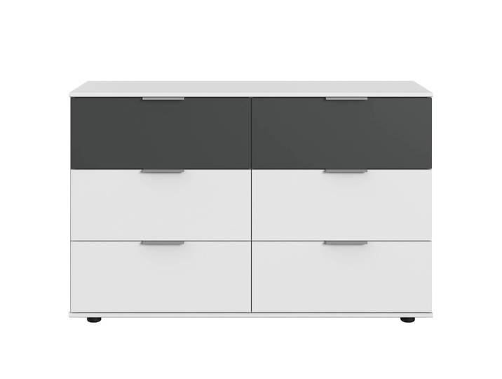 Commode II 130 x 83 x 41cm Blanc/Blanc alpin/Noir