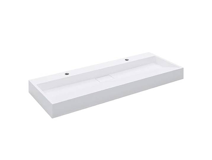 vidaXL Lavabo Lave-Mains Vasque à Poser Evier Vasque à Monter Salle de Bain Intérieur Salle d'Eau Cabine de Toilette Maison 120x46x11 cm Fonte Minérale