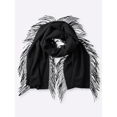 Modeschal HEINE, Damen, schwarz, Polyester, Modetücher