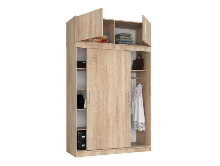Raumhirsch Furniture Kleiderschrank Moderner Kleiderschrank mit 4 Türen - Viel Stauraum - Schlafzimmer Eleganter Kleiderschrank aus Sonoma Eiche - Soft-Close Funktionen