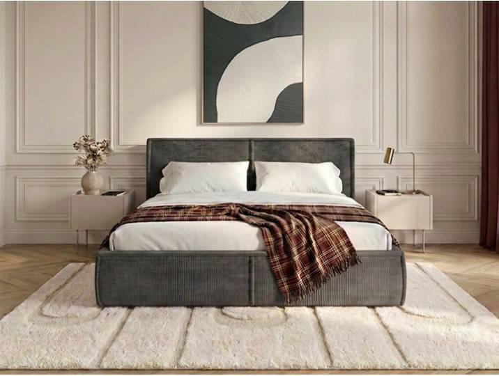 Lit coffre PALATIUM tissu velours 140x200